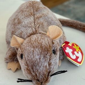 TY Beanie Baby - TIPTOE the Mouse/Rat 6"Pre-Owned Tag Great Cond Collectible🐭